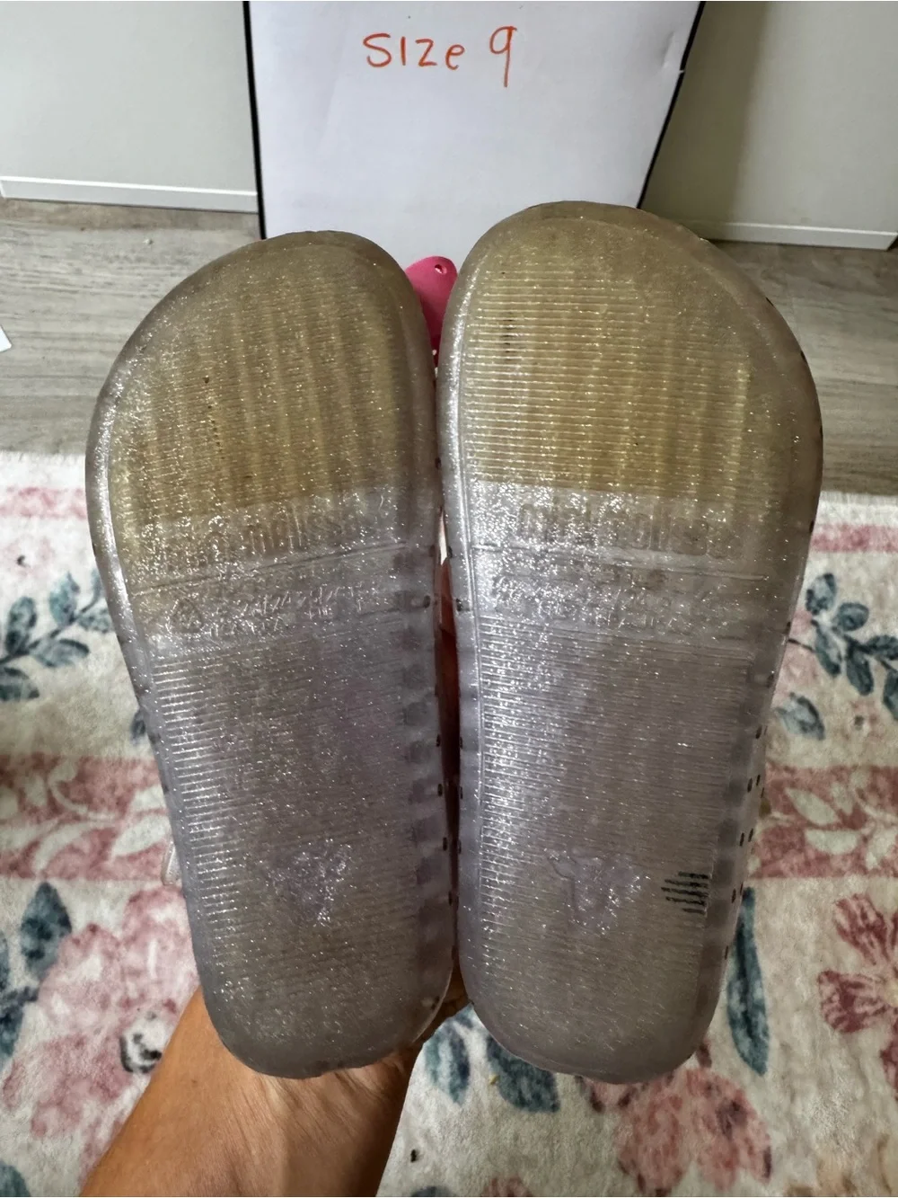 Mini Melissa Clear Jelly Mary Janes with Pink Bow Accents